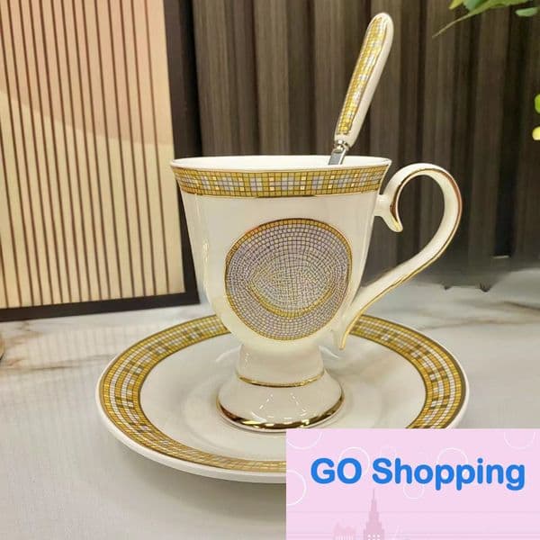 Fashion Cross-Border Ceramic Coffee Cup Suit Coffee Set Spoon Gift Box Couple's Cups Wedding Home Gift