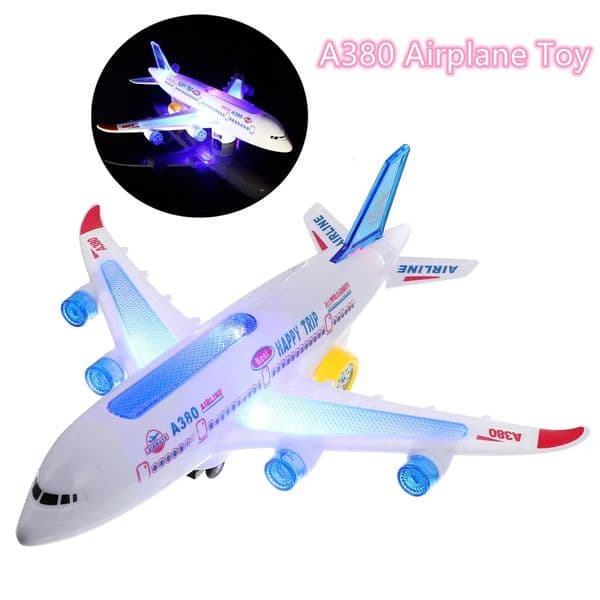 Electronic Aeroplane Toy with Music Autopilot Flash Sound Aircraft Automatic Rotation Plane Educational Gift For Children 240618
