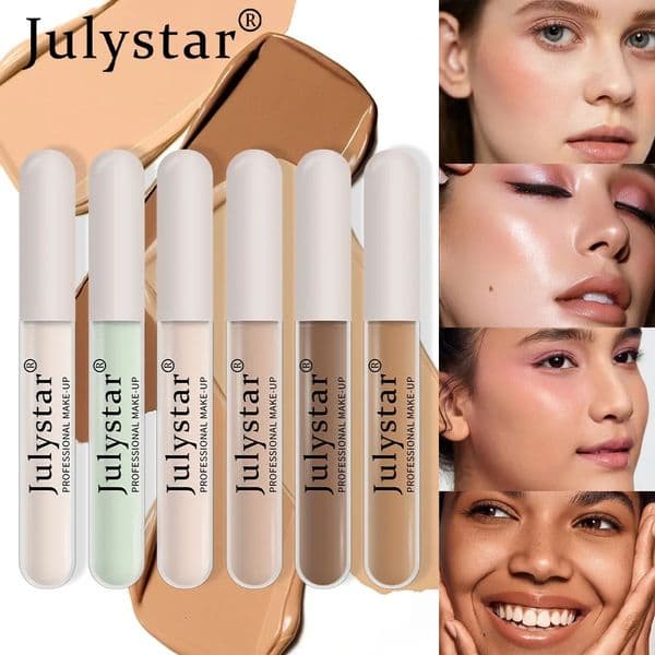 Julystar 6 Color Concealer Waterproof Moisturize Oil Control Liquid Concealer Speckle Tattoo Cover Up for All Skin Type Cosmetic 240620