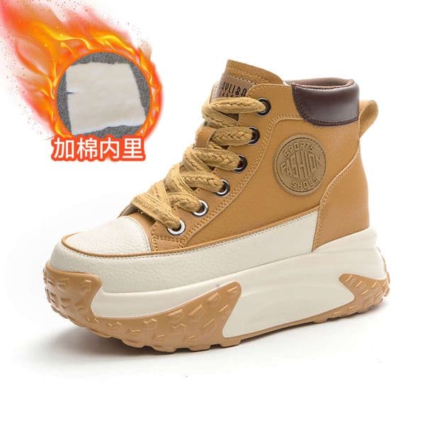 Autumn Women's Casual Platform Stars Canvas Trainers Running Sport Tennis Shoes Thick-Sole Walking Sneakers 34