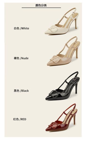 High heeled shoes Women Sandals slim heels spring summer 2024 pointed sandal fashion genuine leather shoes