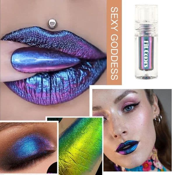 6 Color Shiny Metallic Glossy Face Decorating Liquid Eyeshadow Lipgloss Lipstick Optical Chameleons Eye Glitter Pigment 240620