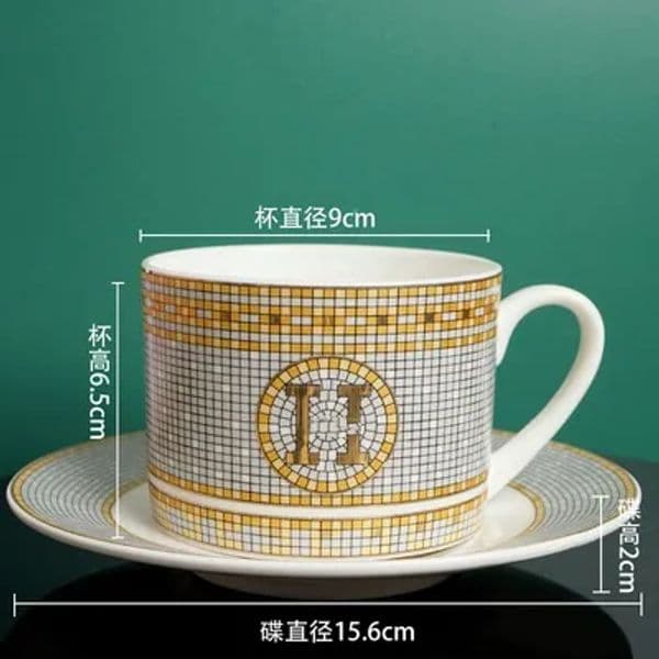 Designer fashion bone china coffee cup set European small luxury afternoon tea set exquisite milk Dim sum coffee set wholesale