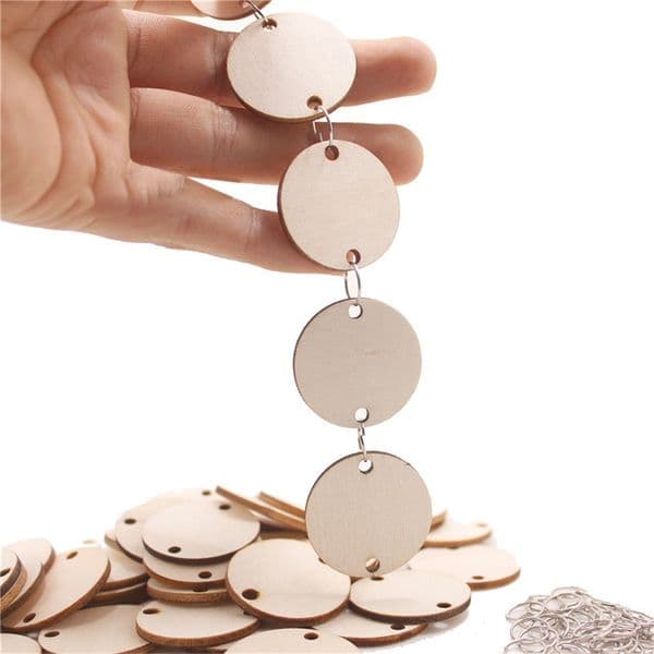 2022 NEW Hot 50pcs Christmas Wooden Slices with Holes DIY Family Birthday Calendar Listing Recording Wood Chips Pendant Decor