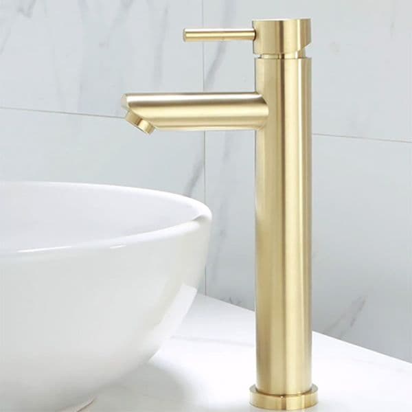 Brushed Gold Bathroom Faucet Modern Lavatory Vanity Sink Faucet Deck Mounted Mixer Toilet Basin Faucets Hot Cold Water Mixer