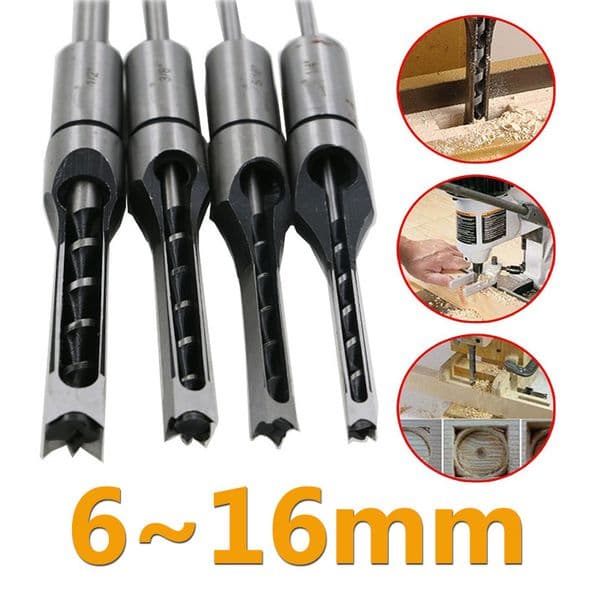 1Pc 6-16mm HSS Square hole drill Woodworking Drill Tools Auger Mortising Chisel Drill Set DIY Furniture Square Woodworking drill