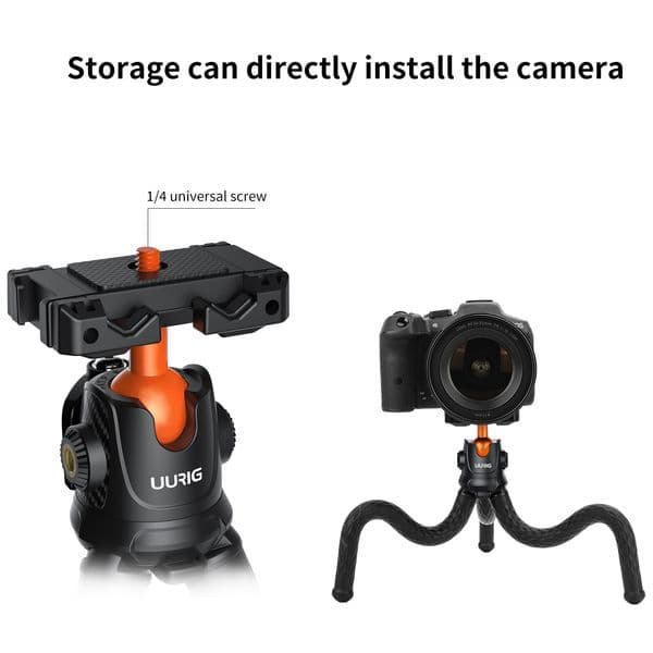 MT-33 Flexible Mini Octopus Tripod Cold Shoe Mount Ball Head QR Plate 2KG Payload for Smartphone Camera Live Streaming Video
