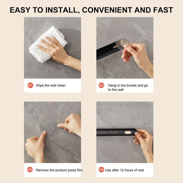 Towel Bar Wall-mounted Bathroom Bar Hanging Holder Towel Organizer Storage Rack Does Space Towels Rack for Bathroom Accessories