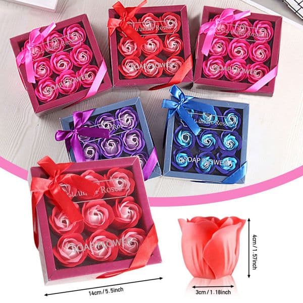 1Box Bath Body Floral Soap Scented Rose Flower Essential Wedding Valentine's Day Gift B2