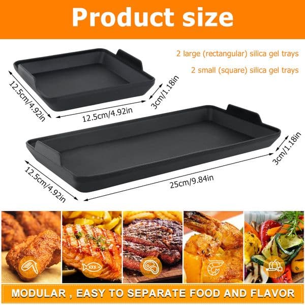 4pcs Silicone Sheet Pan Set Baking Pan Dividers Heat Resistance Baking Trays Set BPA free Durable for Oven Air Fryer