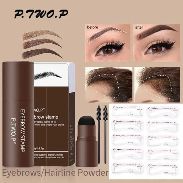 Makeup Eyebrow Powder Stamp Shaping Kit Eyebrow Pencil Stencil Make-up for women Female Cosmetics 240621