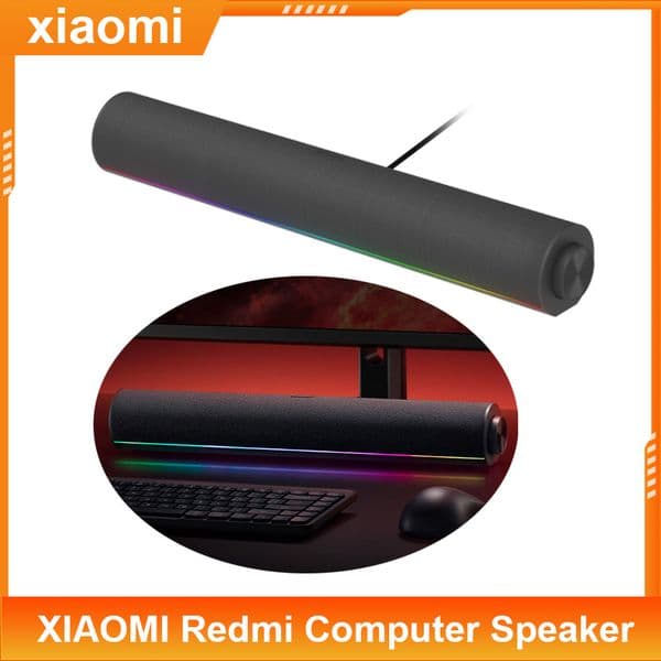 XIAOMI Redmi Computer Speaker Four-Unit Two-Channel Stereo RGB Ambient Light Bluetooth 5.0 Built-in Microphone Knob Control