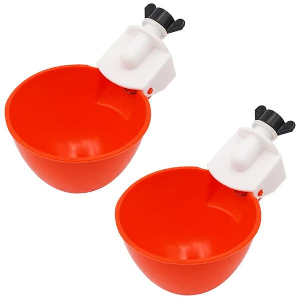 Automatic Chicken Drinker Bowl, Poultry Chicks Duck Goose Water Drinking Hanging Cups, Farm Animal Drinking Dispenser 2Pcs