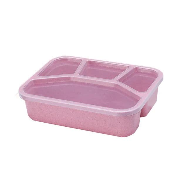 Wheat Straw Lunch Box Bento Box Japanese Style Students 4-box Containers for Food Microwave Office Workers Food Box Fruits Case