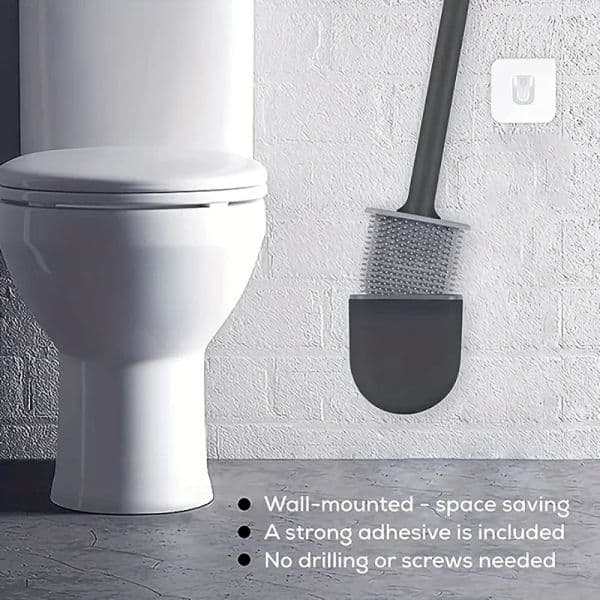 Flexible Toilet Cleaning Brush Long Handle Bathroom Wall-mount Quick Draining Clean Tool Cleaning Brush Bathroom Accessories