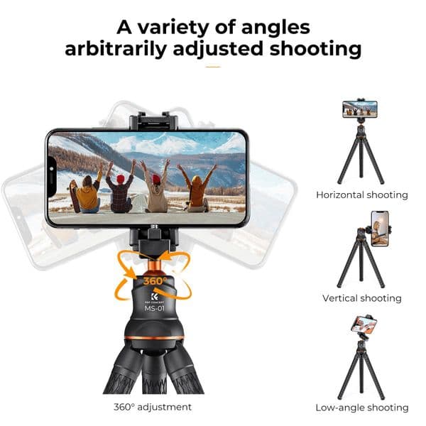 K&F Concept Camera Tripod Versatile Mini Flexible Phone Stand Phone Tripod Bluetooth Remote Control