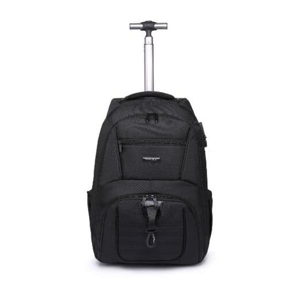 22 Inch 20" Water Resistant Rolling Wheeled Backpack Laptop Compartment Bag Men Rolling Backpack Rolling Travel Bag With Wheels