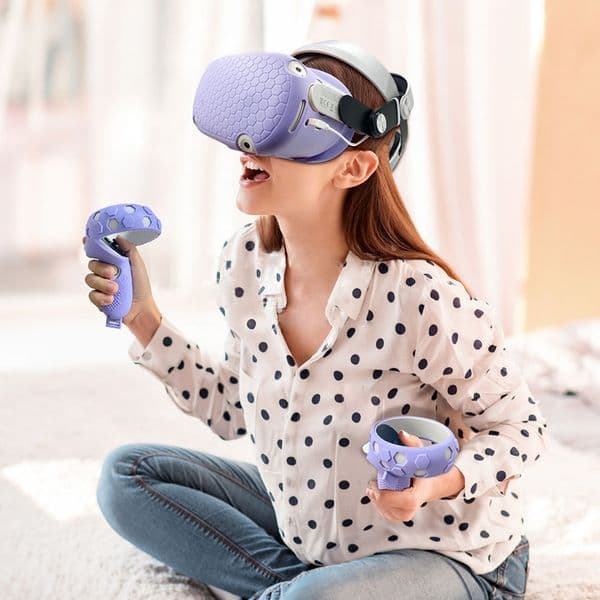 Simple Oculus-Quest 2 Protective Case Full Set Scratch-proof Anti-drop VRs Shell For VRs Headset Handle