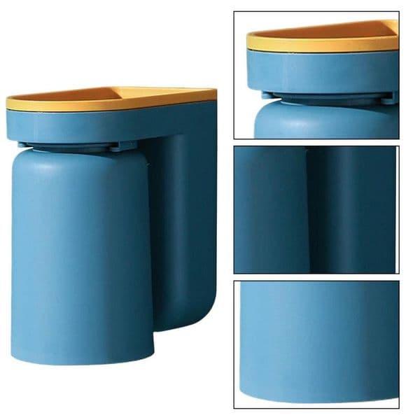 Toothbrush Cup Wall Mount 2 Cup Toothbrush Holder Wall Self Adhesive Bathroom Organizer Punch Free For Razor Storage Travel