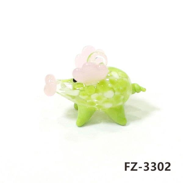 Cute Flying Pig Mini Figurine Charm Glass Pendant Fairy Garden Decor Easter Animal Ornament DIY Women Jewelry Making Accessories