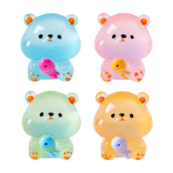 Figurines Miniatures Cute Colorful Noctilucent Bear Micro Landscape Ornaments For Home Decorations Room Decor Desk Accessories