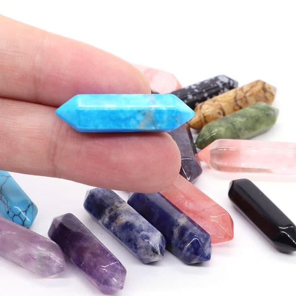5pcs/Lot Natural Hexagonal Column Healing Stone Rose Quartz Point Wand Energy Crystal Ore Mineral Crafts Home Office Decoration
