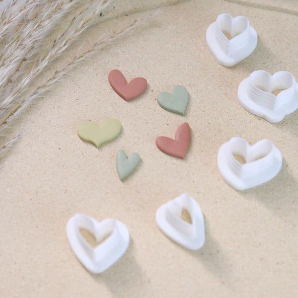 New Soft Pottery Polymer Clay Cutter DIY Heart Geometric Earrings Lace Wave Pattern Cutting Mold Earring Jewelry Pendant Making