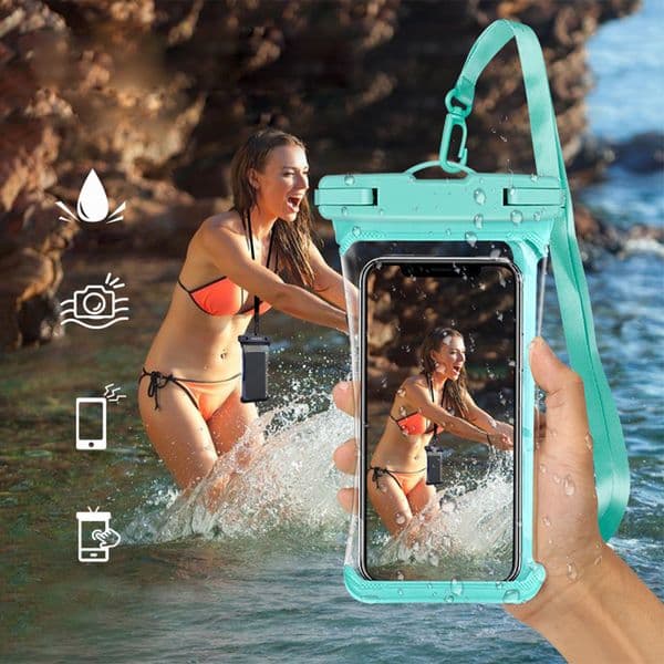 Waterproof Phone Pouch IPX8 Waterproof TPU Phone Case Bag with Lanyard for Outdoor Water Sports Kayaking Boating Swimming