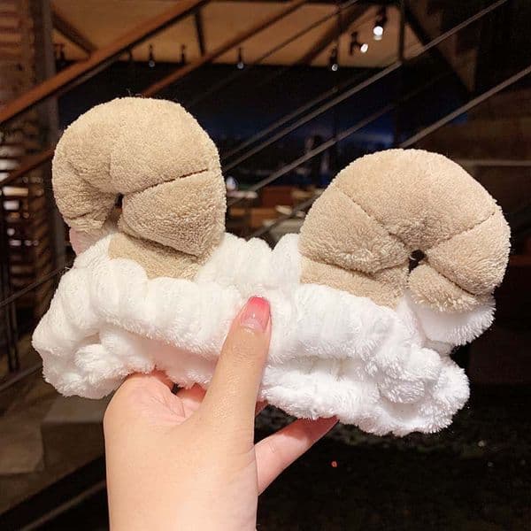 Wash Face Headband For Women Elasticity Hairband Coral Fleece Bow Hair Holder Girl Cute Animal Hair Band Turban Hair Accessories