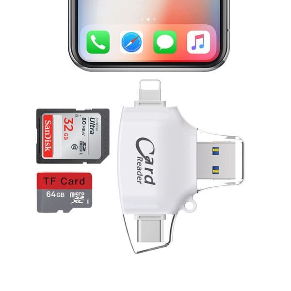 4 in 1 OTG USB C Card Reader Micro USB Date Reader Writer for Micro SD Card for Mobile Phone