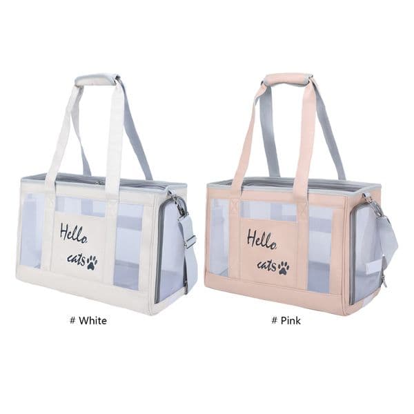 Breathable Pet Shoulder Bag Pet Outdoor Travel Bag Top/Side Opening Cat Out Bag Double Zippers Multifunctional for Puppy Cat Dog