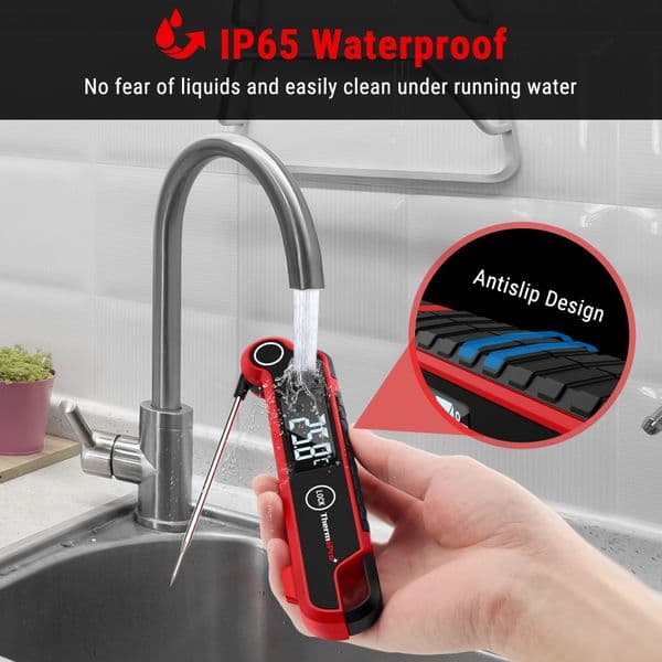 ThermoPro TP620 Waterproof Backlight Digital Kitchen Cooking BBQ Meat Thermometer With Gravity Sensor Automatic Rotating Display