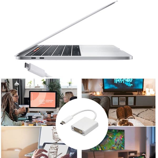 USB C to DVI adapter Thunderbolt 3 Usb-c Type C USB 3.1 to DVI cable adapter for Dell XPS 13 15 Apple Macbook Pro to DVI monitor