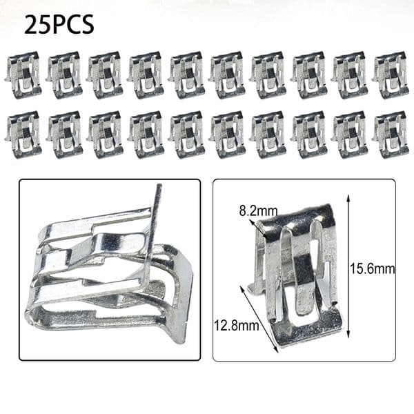 25Pcs/set Metal Retainer Clip Universal Car Front Console Dash Dashboard Trim Fastener Clip For Ford 16662182,11588650