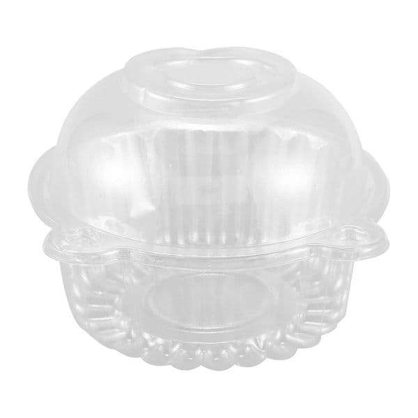 50 X Single Plastic Clear Cupcake Holder / Cake Container Dome Muffin Carrier