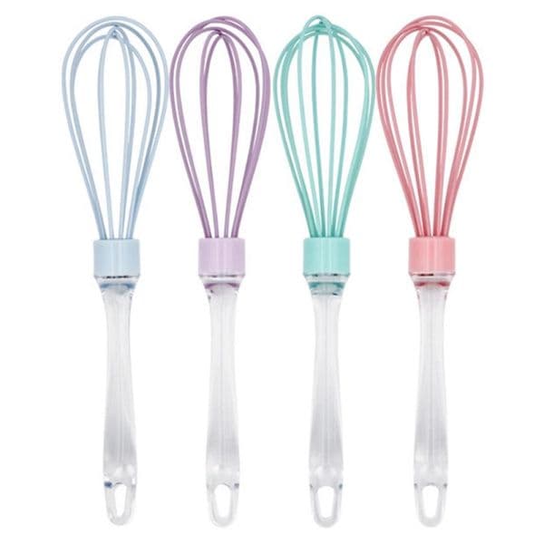25cm Heat Resistant Silicone Hand-Held Egg Whisk Egg Pastry Scratch Resistant Coated Household Cooking Baking Mixing Tools