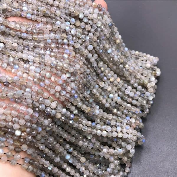 Natural Stone Labradorite Beads 2-4mm Micro Faceted Round Loose Spacer Beads for DIY Necklace Bracelet Accessries Wholesale