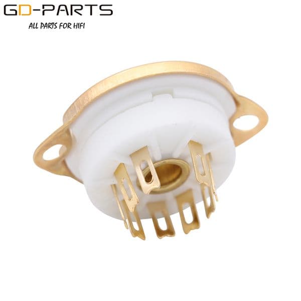 9 Pin Ceramic Vacuum Tube Socket Base FOR 12AX7 12AT7 12AU7 ECC83 6DJ8 EL84 6922 CHASSIS MOUNT Hifi Audio Tube AMP DIY 10PCS