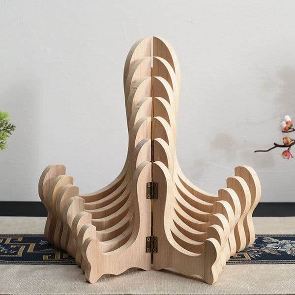 Portable Retro Foldable Home Decor Porcelain Plate Display Storage Rack Display Stand Decorative Rack Easel