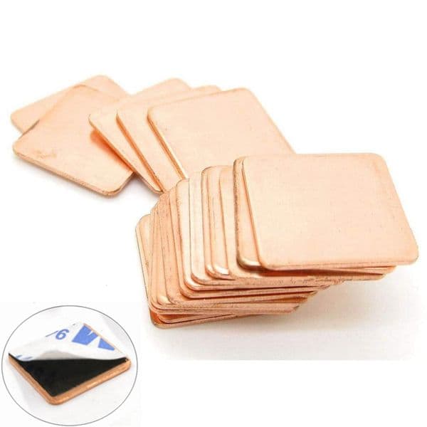 10pcs CPU Thermal Heat Sink Adhesive Heatsink Kit Copper Pad Cooling Pads 15*15*0.5MM For Raspberry Pi B/B+