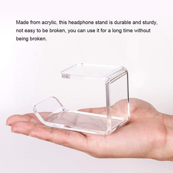 Headphone Hanger 15kg Under Desk Table Headset Stand Bar Hotel Living Room Music Organizing Sticker Holder White