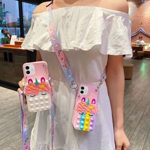 Unicorn Coin Purses Pop Phone Case For Samsung Galaxy A51 A71 A11 A21s A31 A41 A01 A02s A03 A12 A32 A42 A52 A72 A22 Wallet Cover