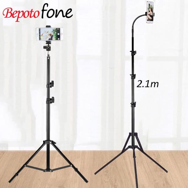 1.2/1.6/2.1m Portable Aluminum Phone DSL Camera live tripod stand Mount Digital Camera Tripod Support LED Ring light for iPhone