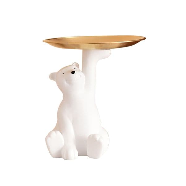 Polar Bear Key Holder Figurine Entrance Crafts Resin Desk Decoration Non-toxic Harmless Household Supplies for Study Coffee Shop