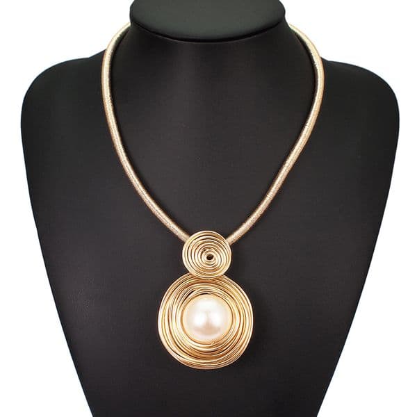MANILAI Simulated Pearl Chokers Necklaces For Women Handmade Rope Chain Bib Collar Maxi Statement Necklace Jewelry