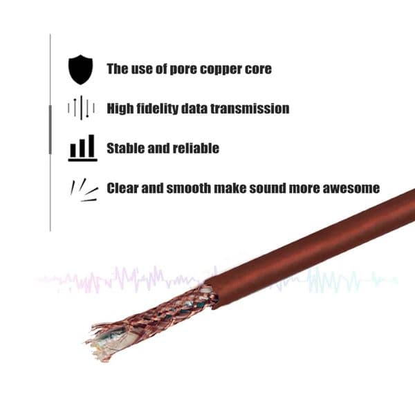 Gold-Plated Head 6.35mm To Dual RCA Head Audio Cable To Dual Lotus Mixer Audio Cable TV PC VCR And Other Electronic Products