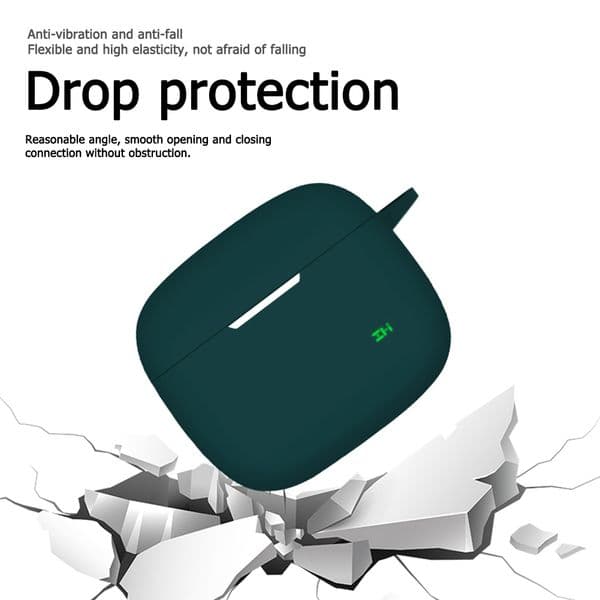 Silicone Case Cover for ZMI PurPods Pro Shockproof Protective Skin with Keychain