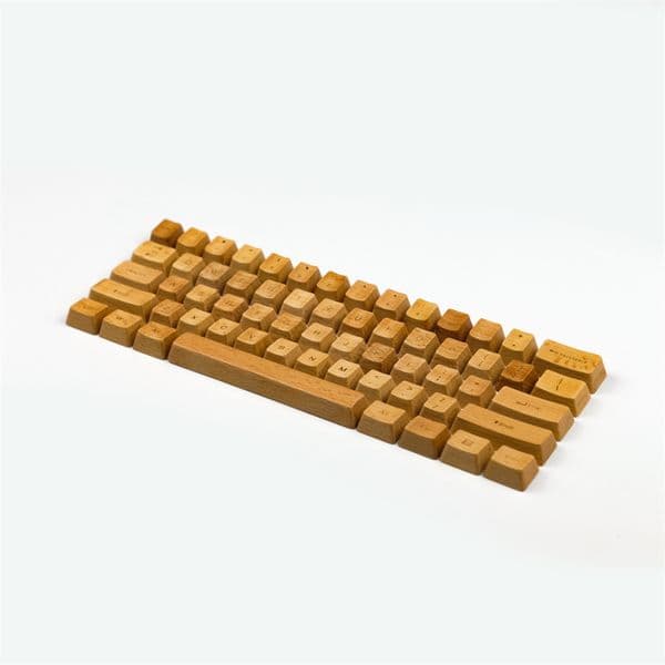 Beech Wood keycaps 60 87 108 Full Set OEM Profile English Language For Gaming Mechanical Keyboard Wood Grain Concise Fashion
