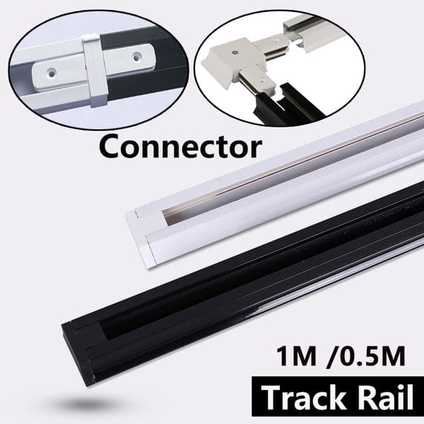 LED Track Light Rail 0.5M 1M Aluminum 2 Wire Electrified Rails With Spots Led Track Lamp Rail Track Lighting For Store Home