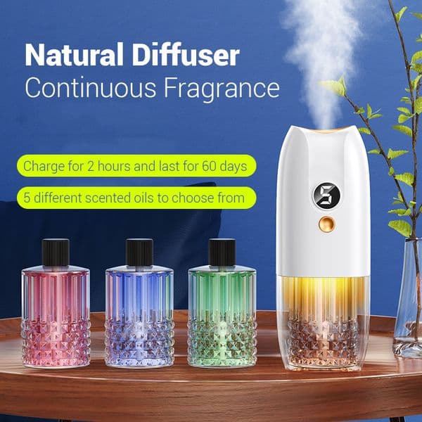 5 Gear Aroma Diffuser for Home Fragrance Colorful Light LCD Essential Oil Diffuser Timing Bedroom Toilet Air Freshener Perfume